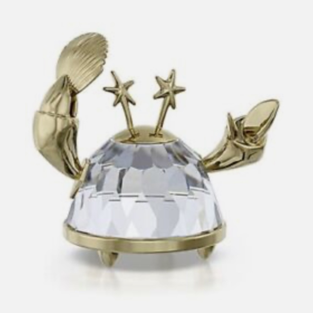 Swarovski Crystal Zodiac Cancer Figurine Decoration, Gold Tone , no box - Mint